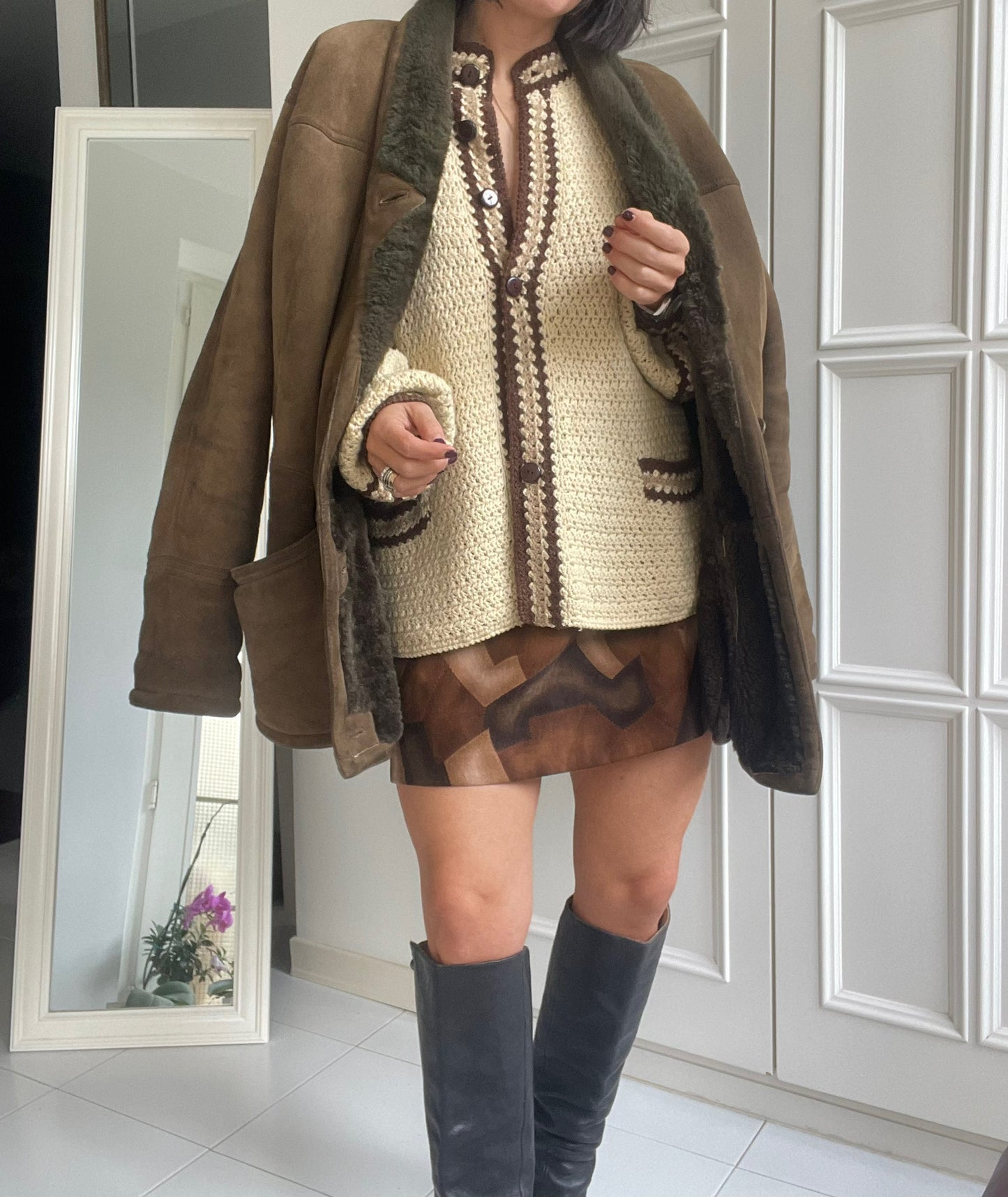 Montone SHEARLING color cioccolato