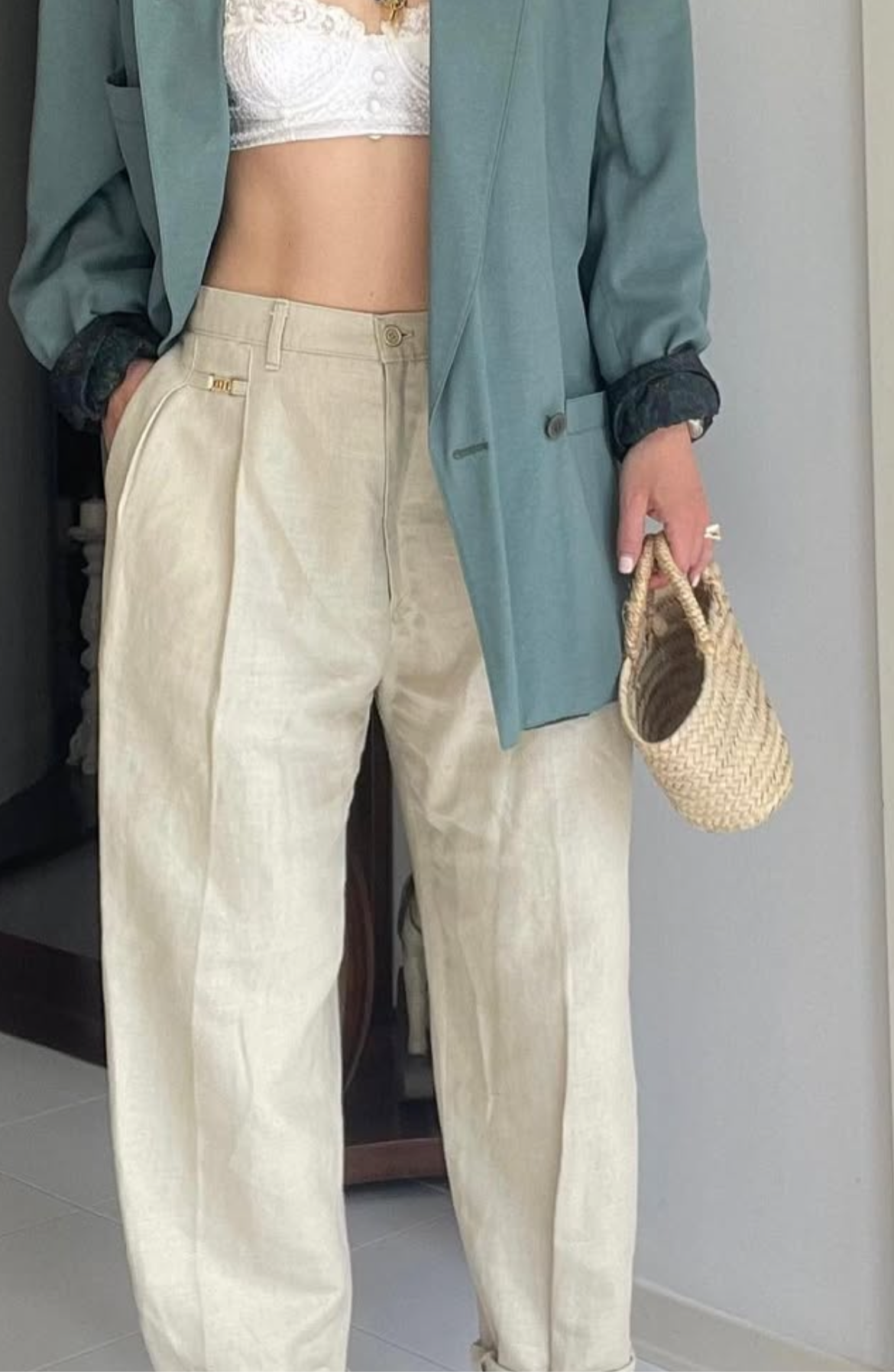 Pantalone sartoriale in lino