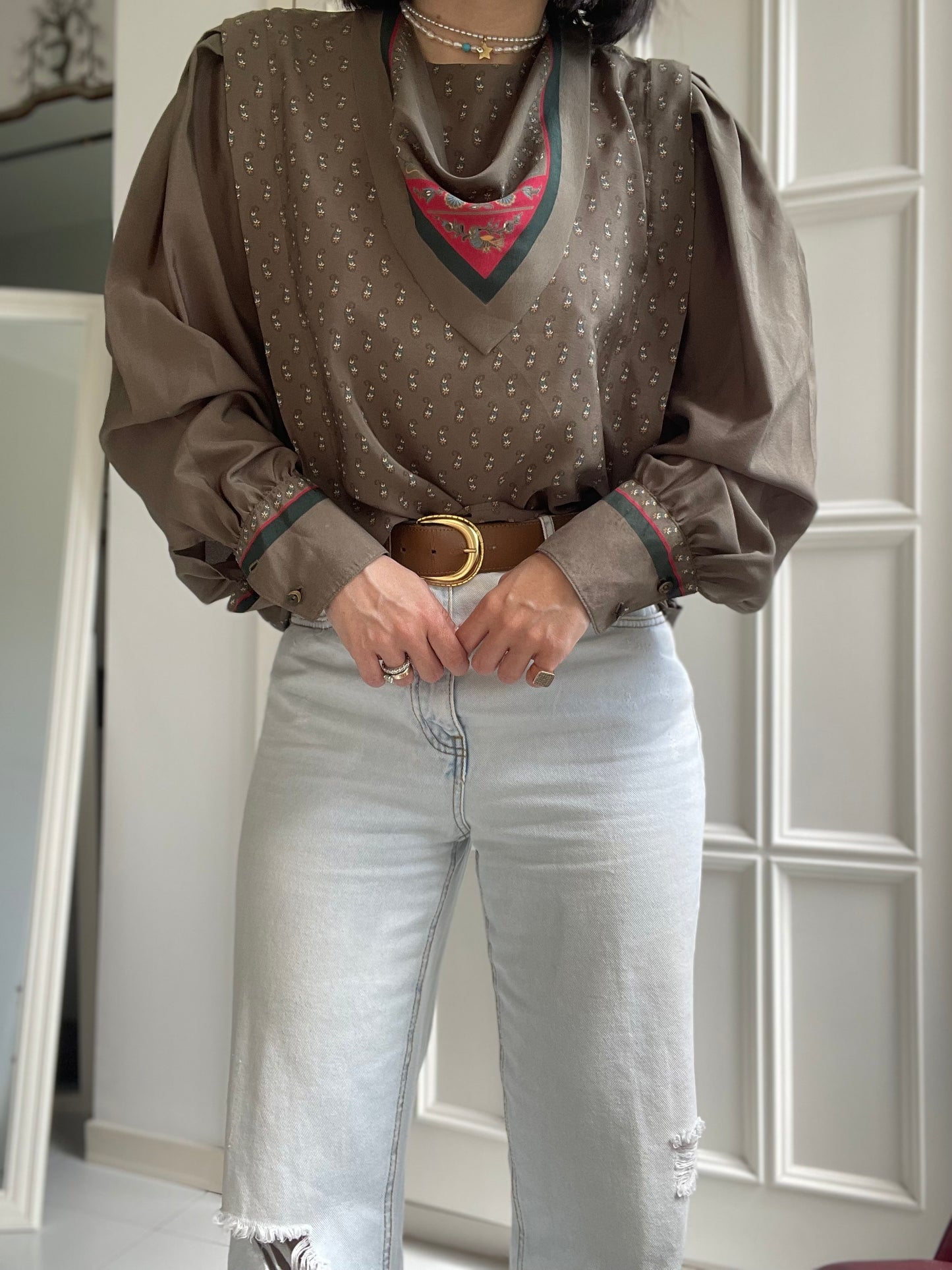 Blusa in seta bandana
