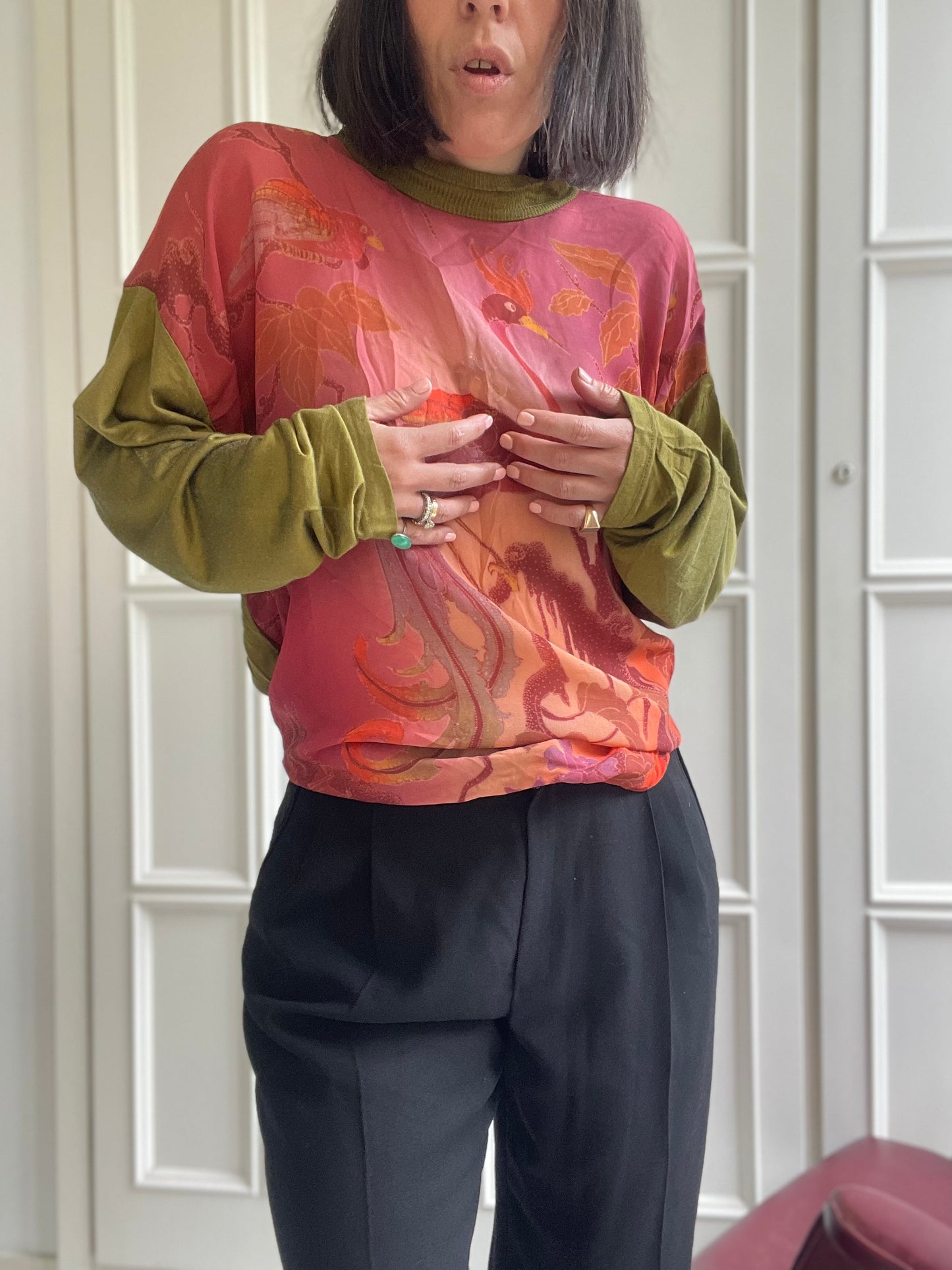 Blusa in seta ysl