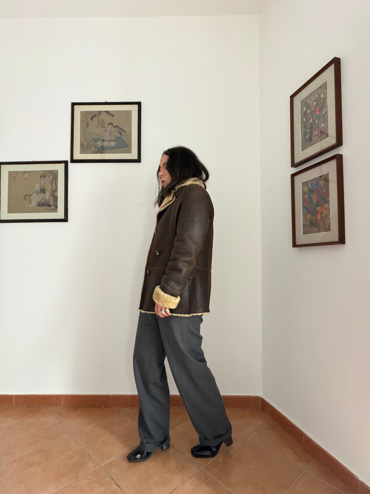 Montone shearling cioccolato
