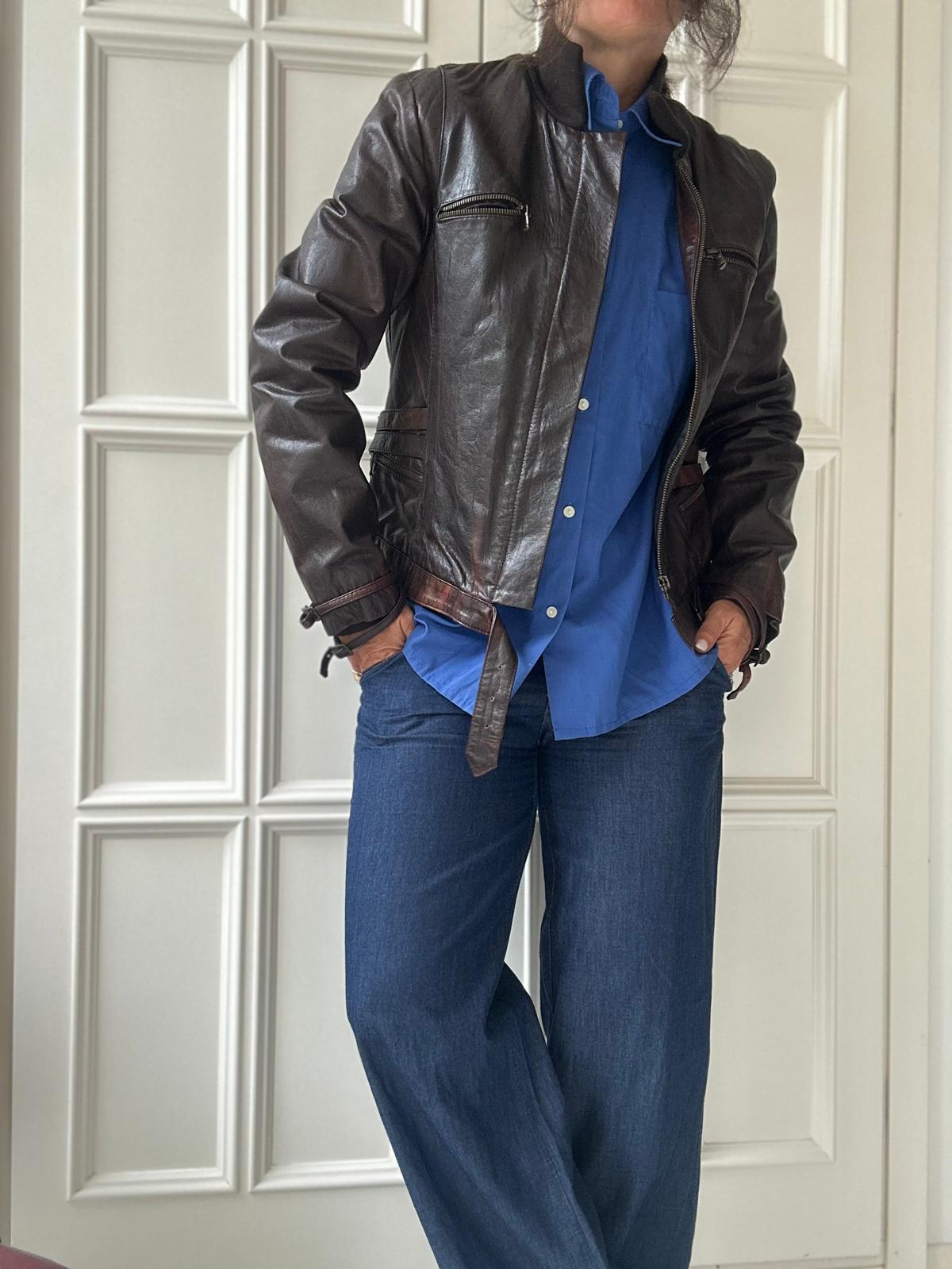 Biker vintage pelle borgogna