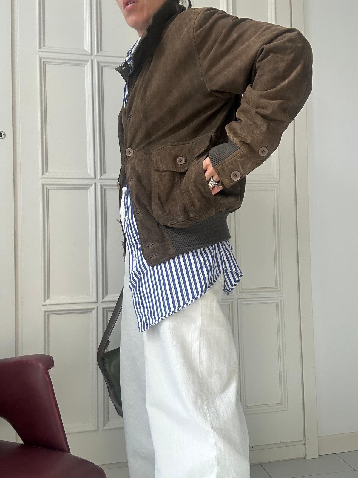 Bomber in camoscio