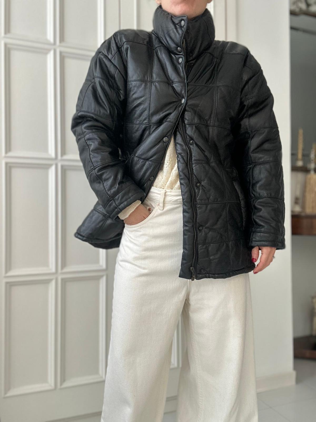 Giubbotto piuma e pelle