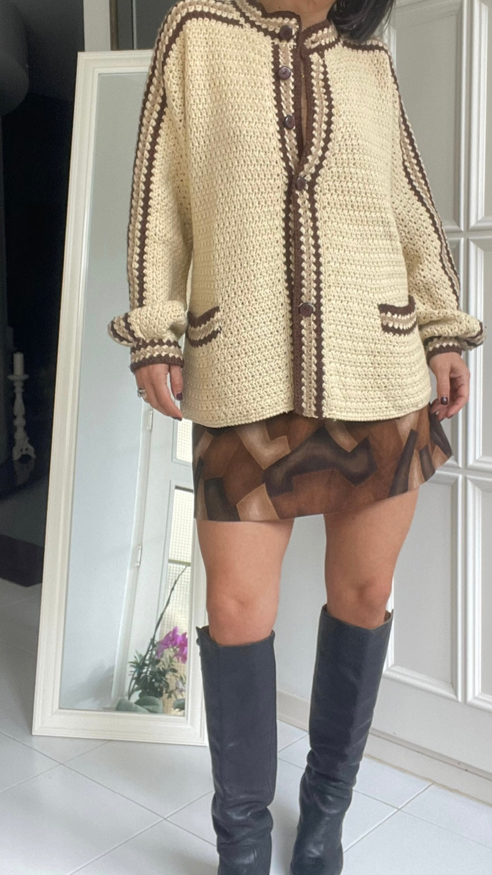 Minigonna effetto camoscio