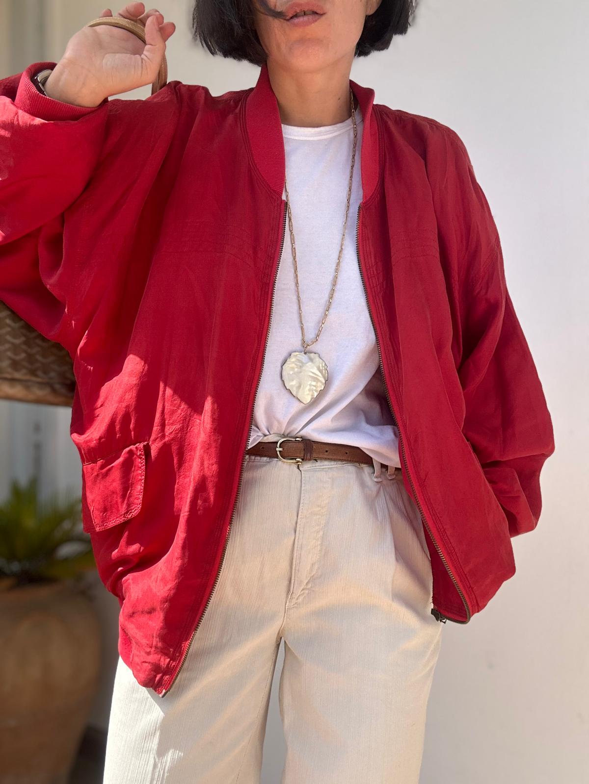 Bomber in pura seta