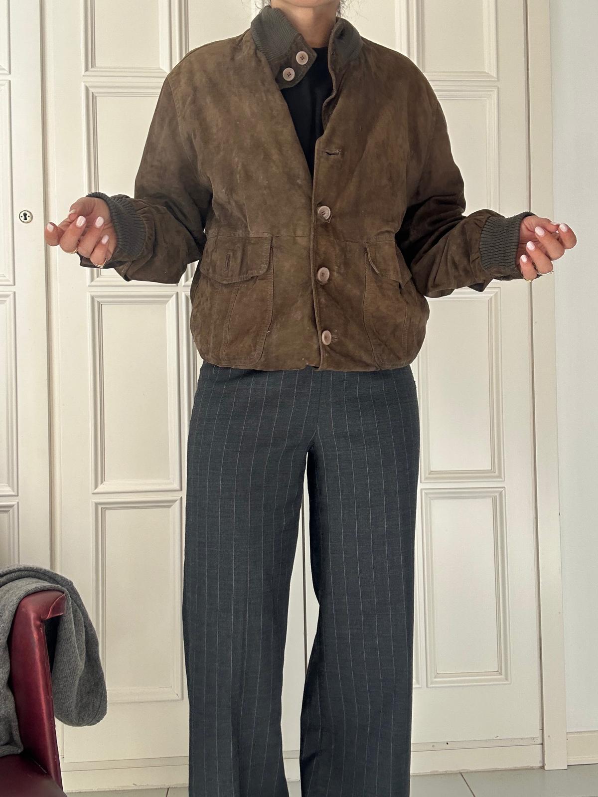 Bomber in camoscio