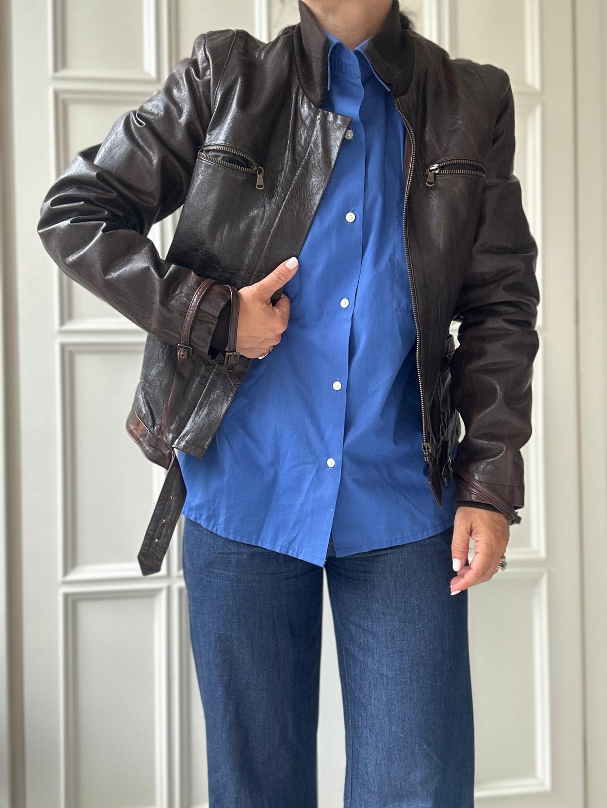 Biker vintage pelle borgogna