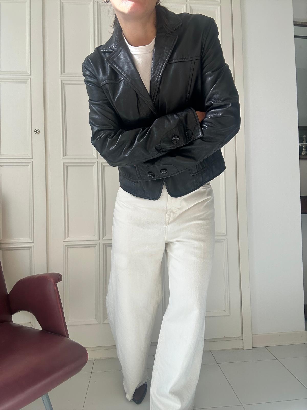 Blazer corto in pelle