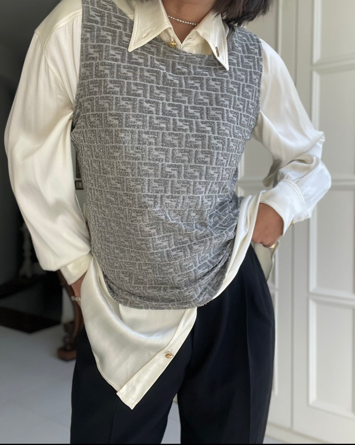 GILET FENDI LOGO