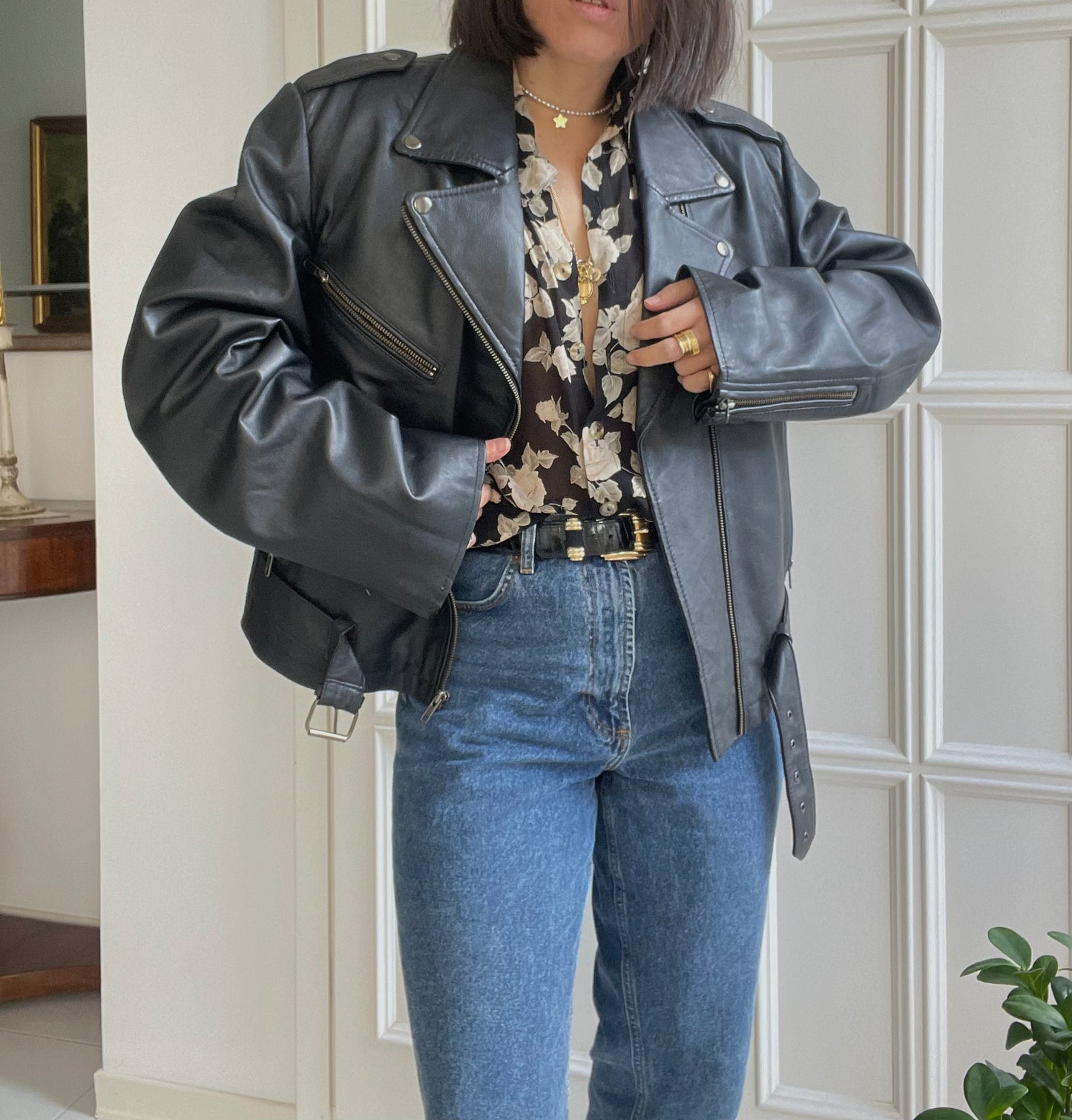 LEATHER BIKER JACKET