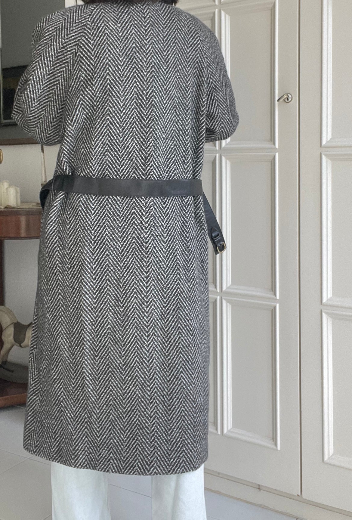 Cappotto in pura lana spigato