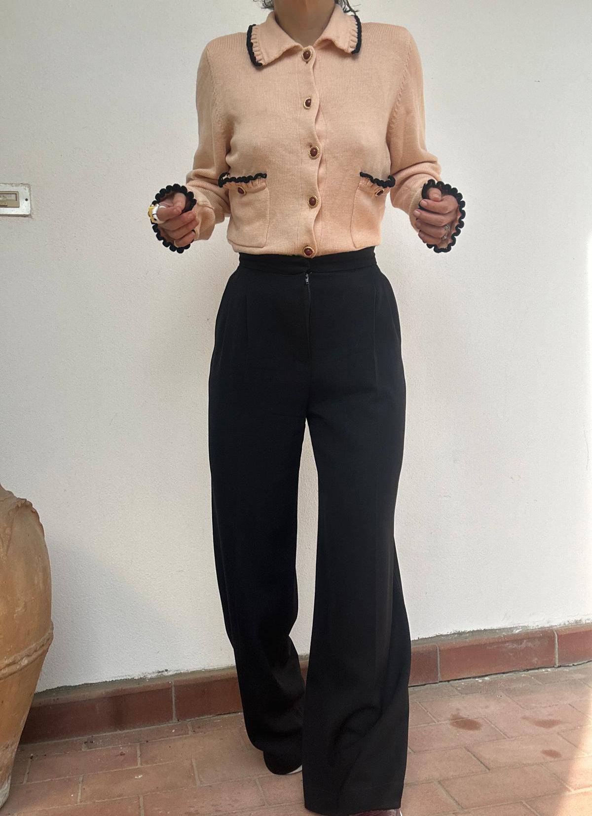 Cardigan rosa stile miu miu