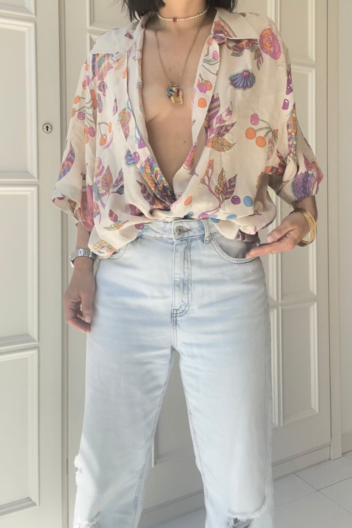 CAMICIA SETA MODELLO KIMONO