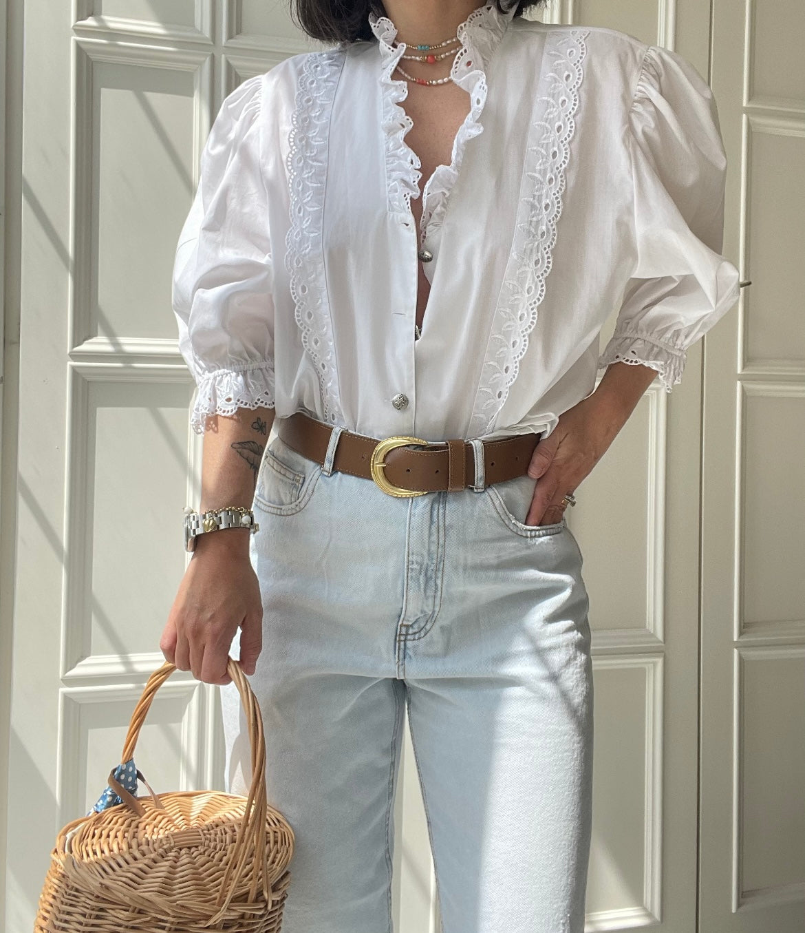 CAMICIA PURO COTONE CON MANICHE PALLONCINO