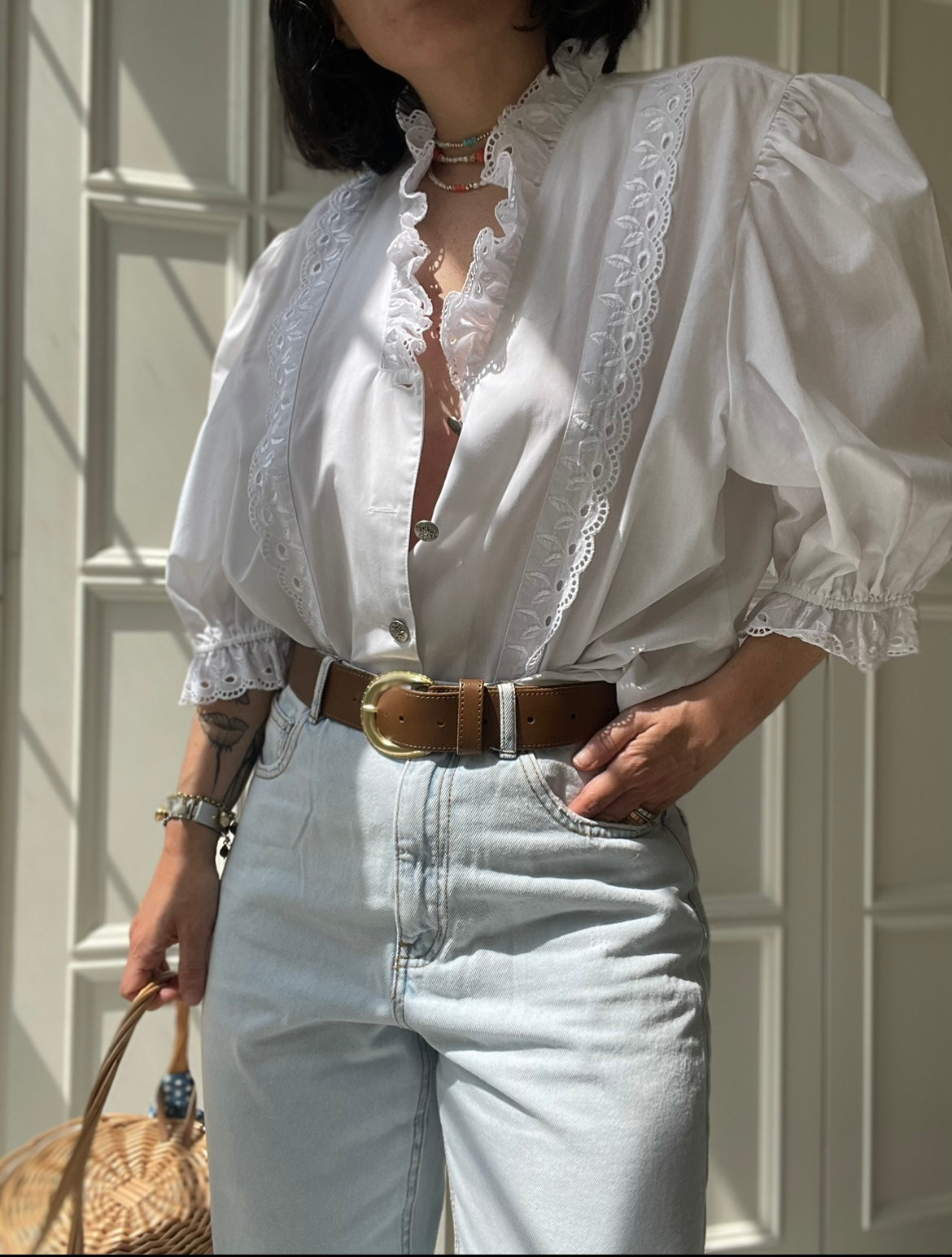 CAMICIA PURO COTONE CON MANICHE PALLONCINO