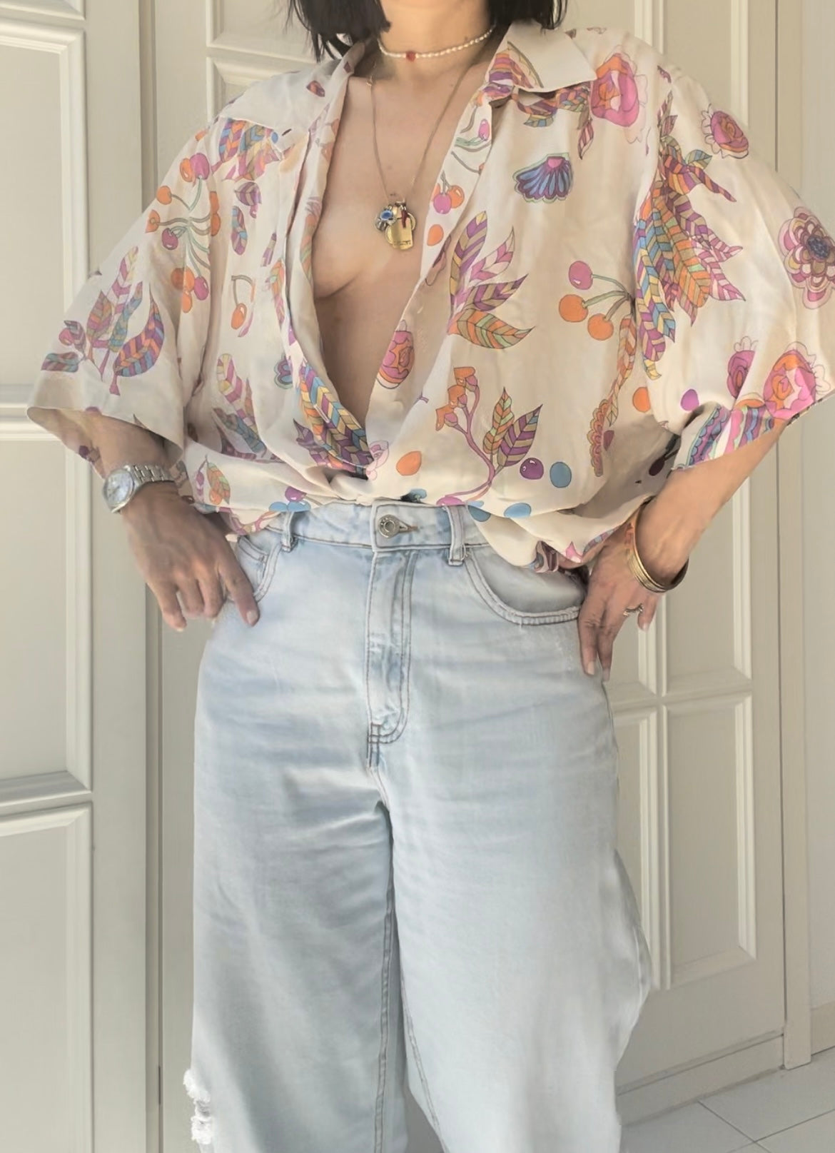 CAMICIA SETA MODELLO KIMONO