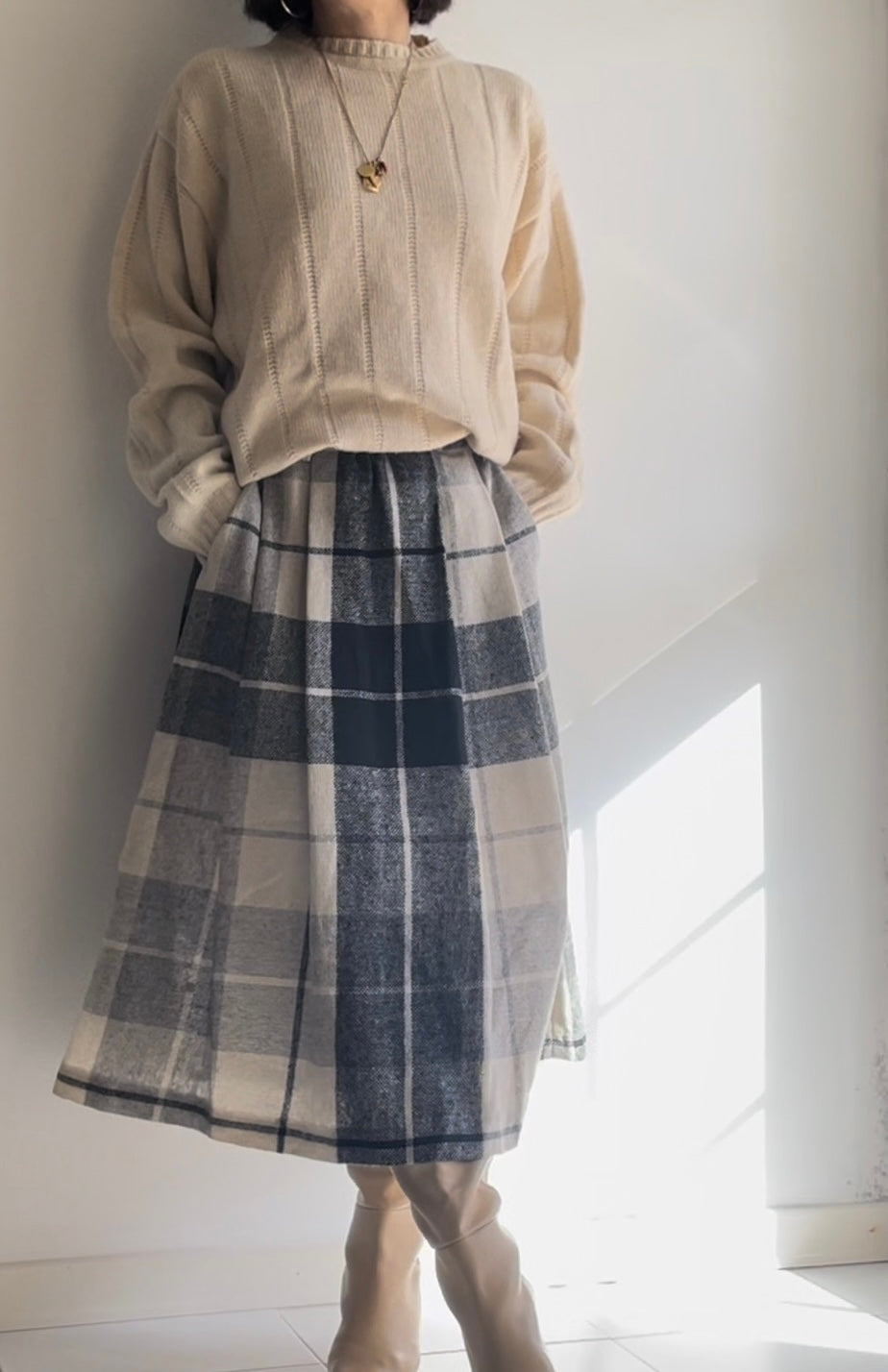 Gonna midi tartan