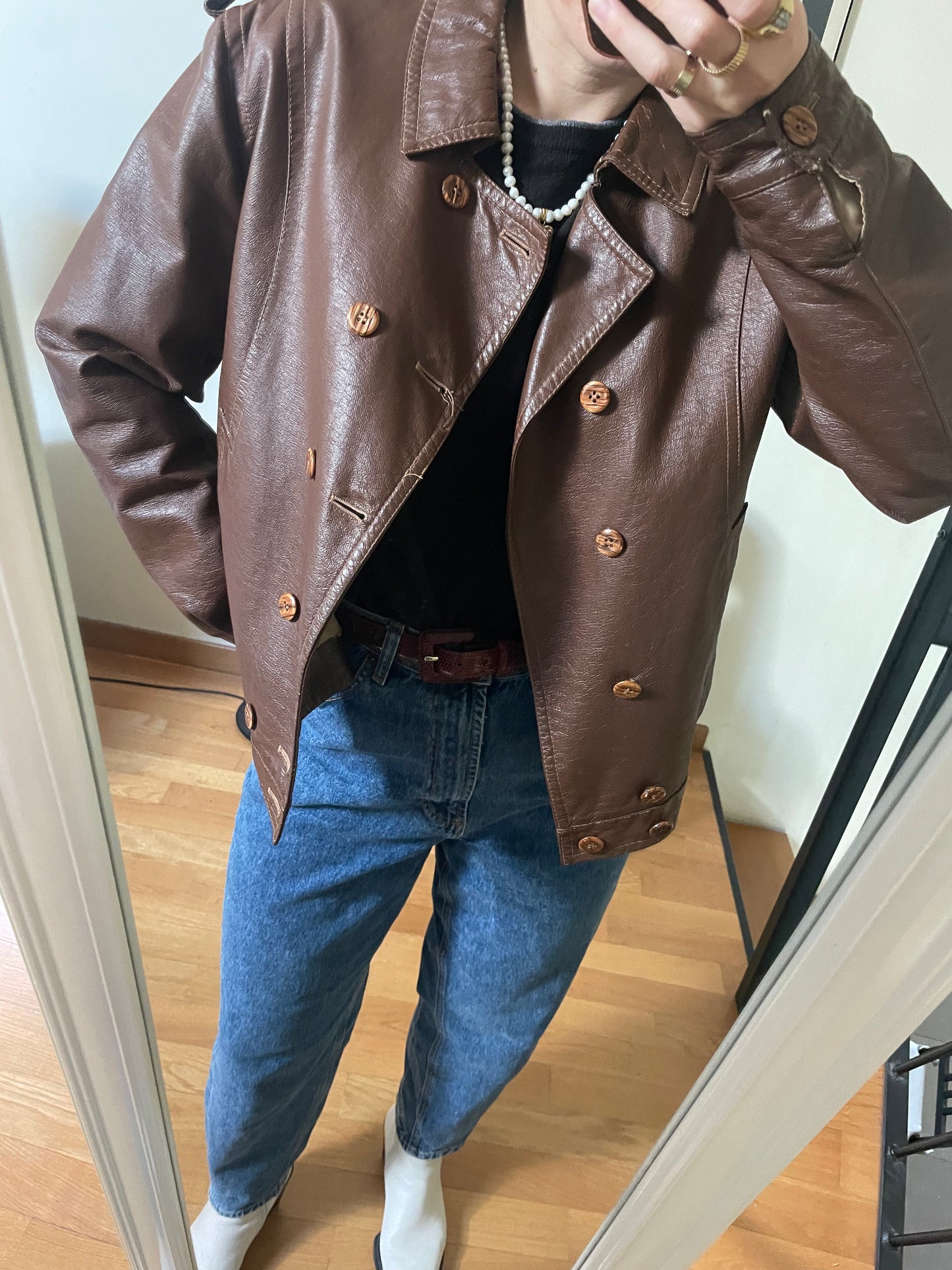 MADE IN ITALY LEATHER BLAZER