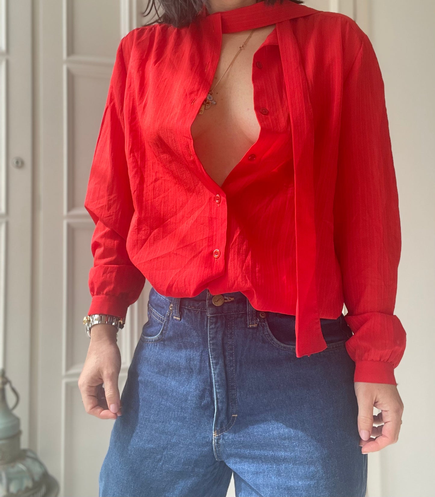 CAMICIA CHIFFON ROSSO