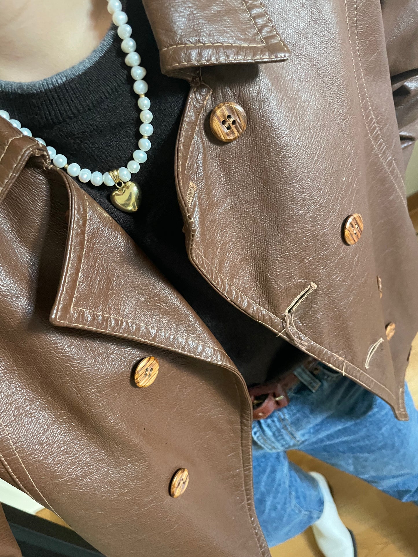 MADE IN ITALY LEATHER BLAZER