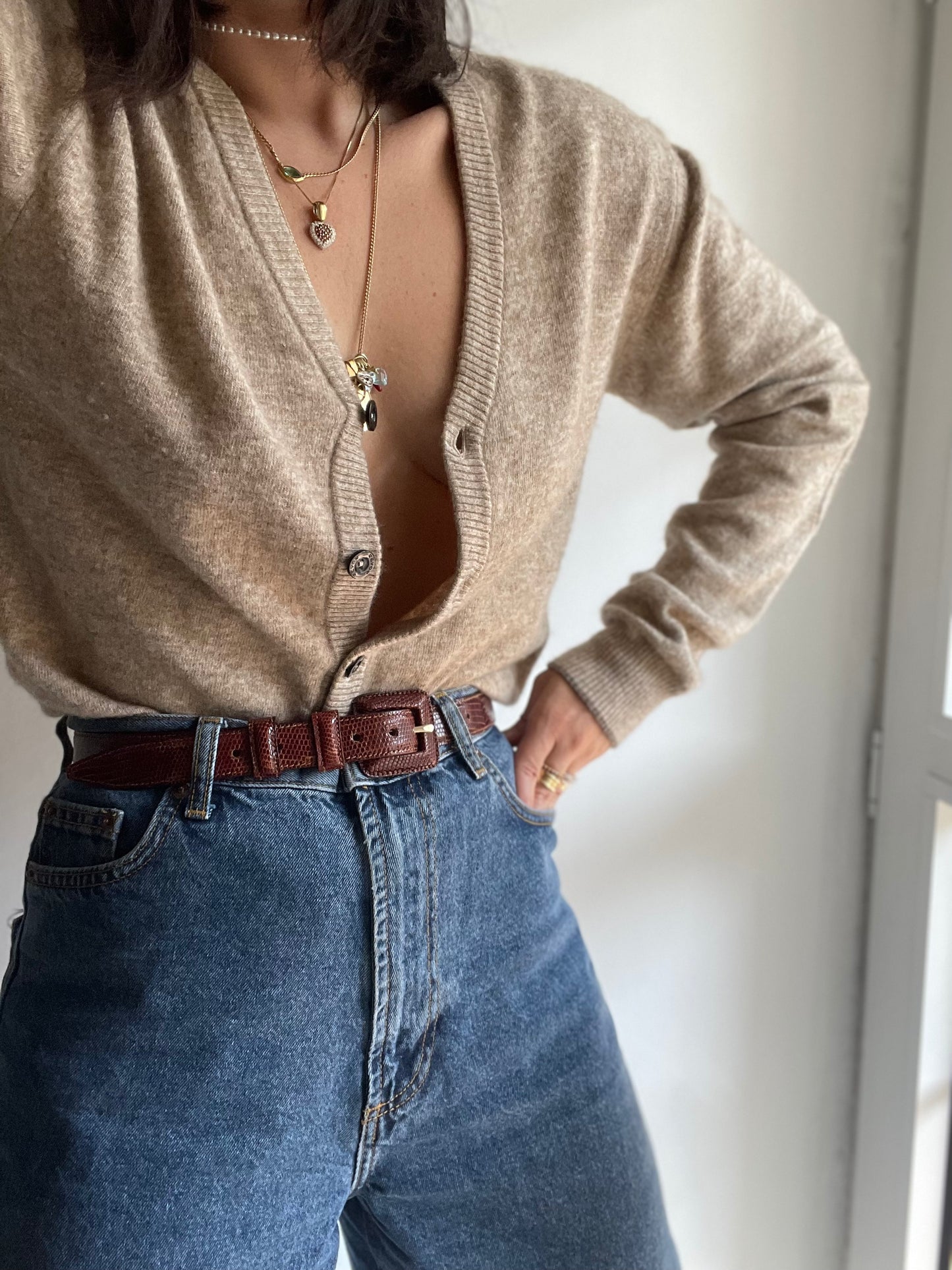 VINTAGE PURE CASHMERE CAMEL CARDIGAN