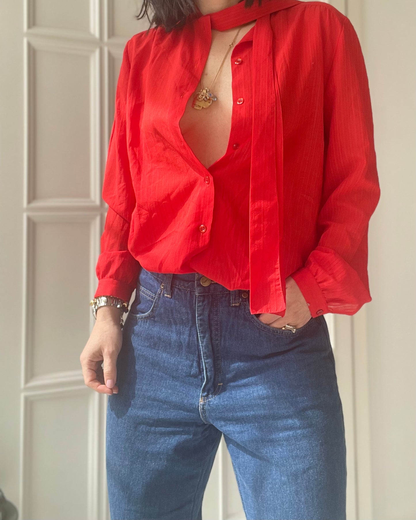 CAMICIA CHIFFON ROSSO