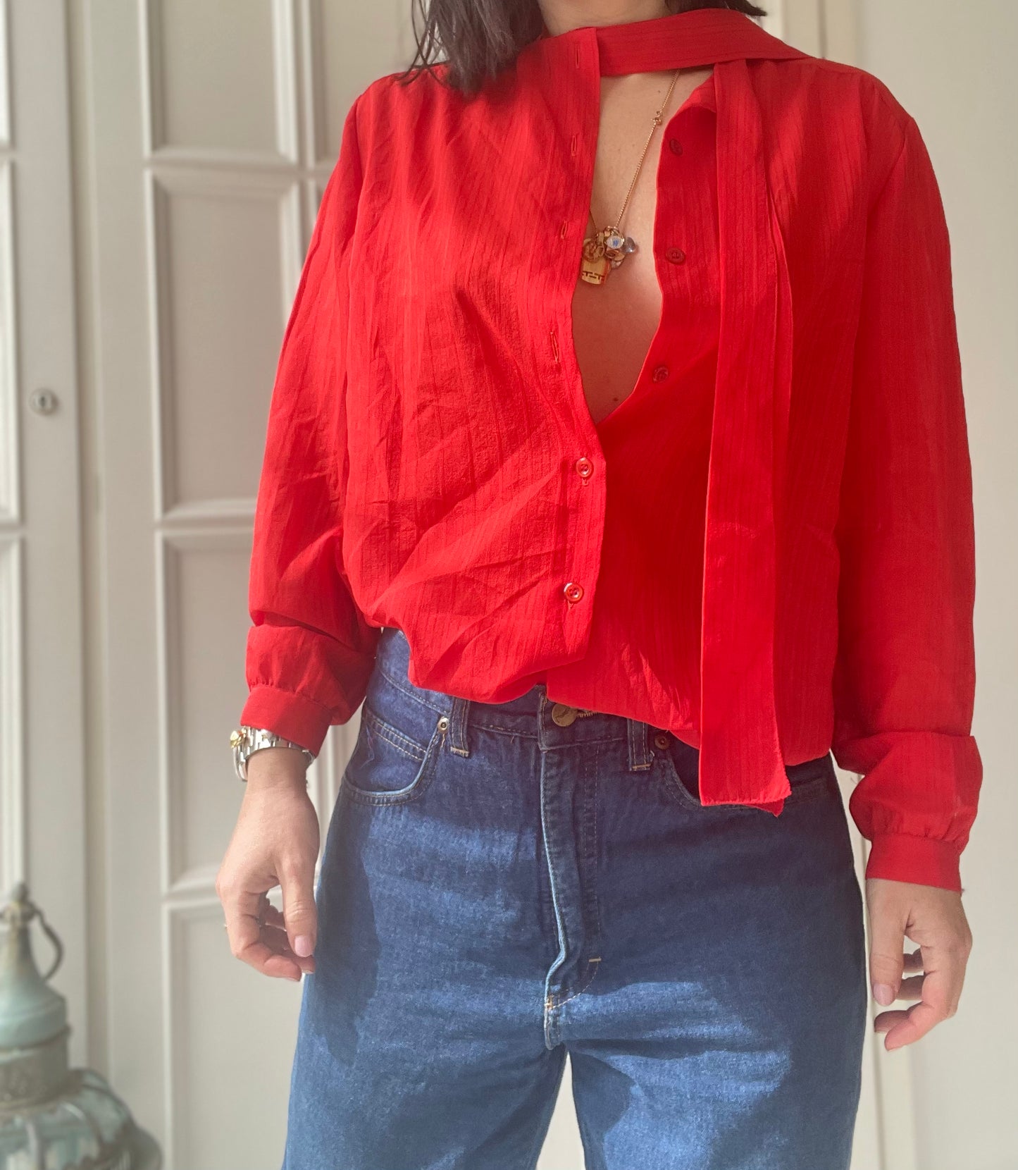 CAMICIA CHIFFON ROSSO