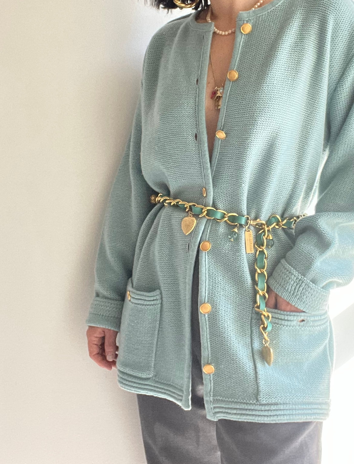 WOOL CARDIGAN/JACKET CON CINTURA