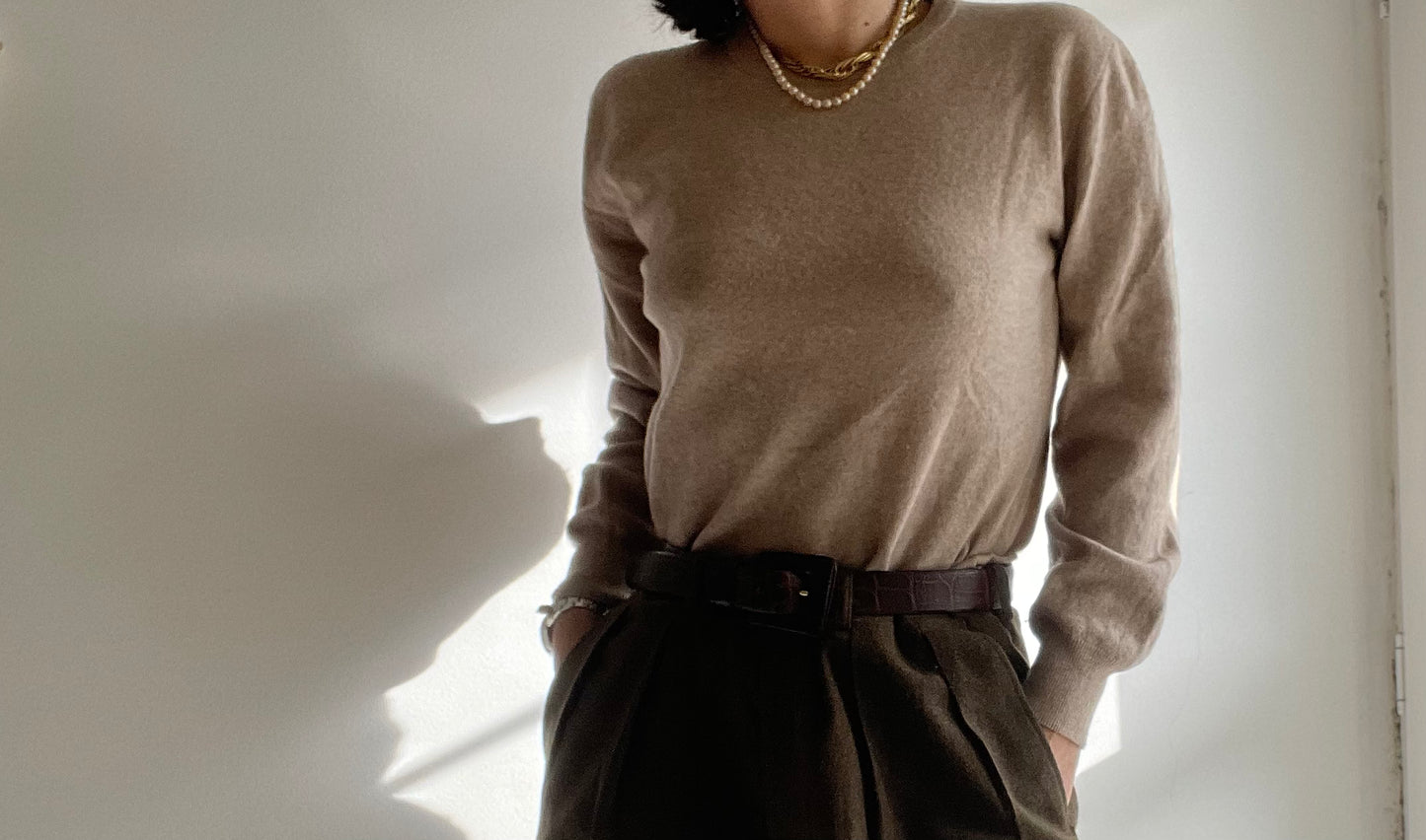 PURE CASHMERE BEIGE PULL