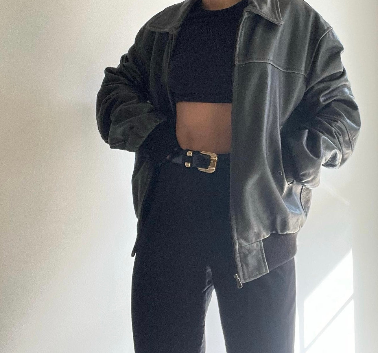 Bomber in vera pelle colore grigio