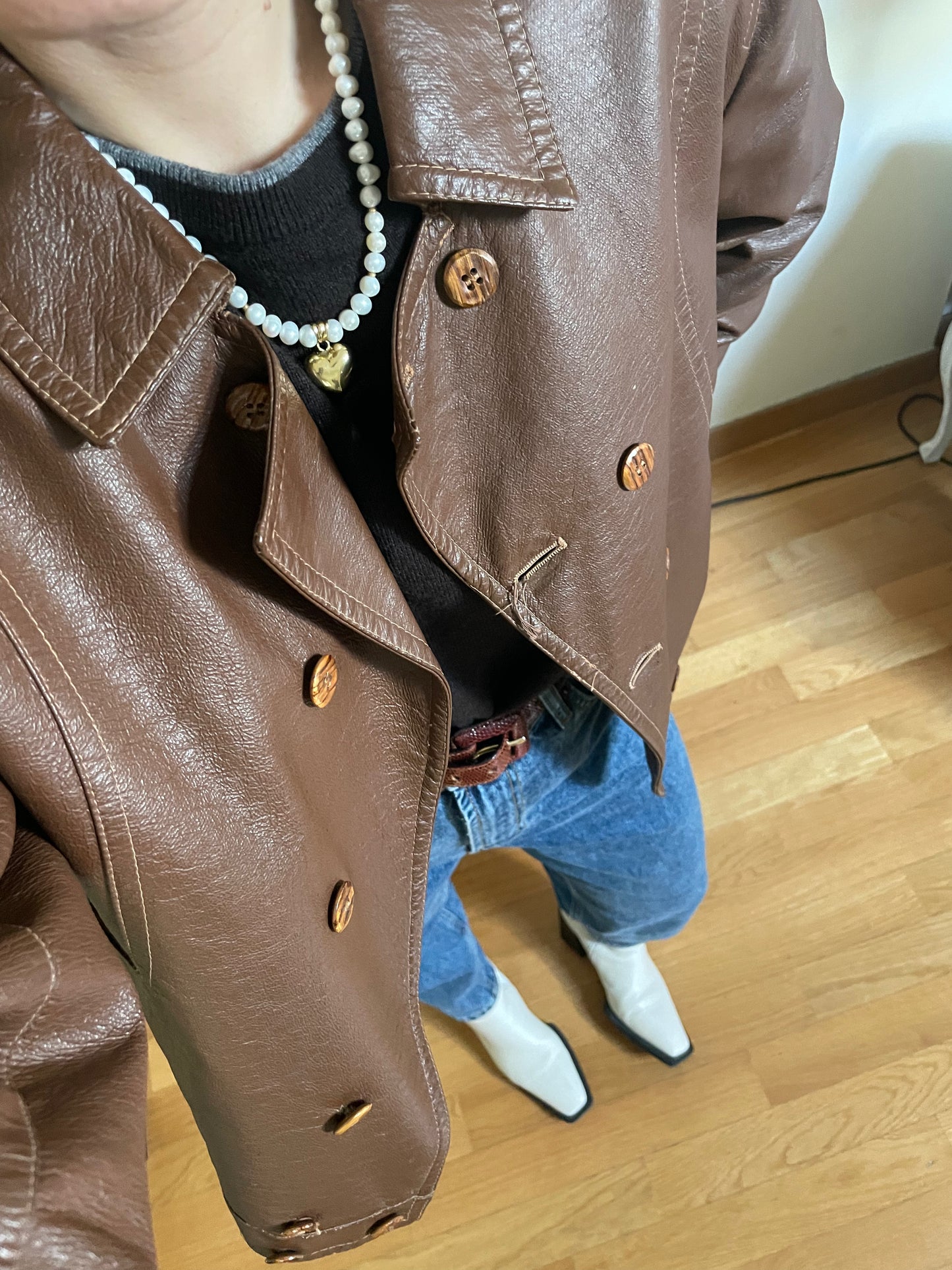 MADE IN ITALY LEATHER BLAZER