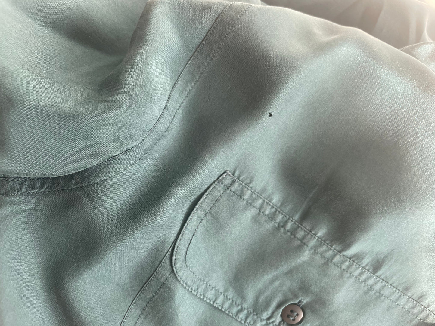 CAMICIA PURA SETA PETROLIO