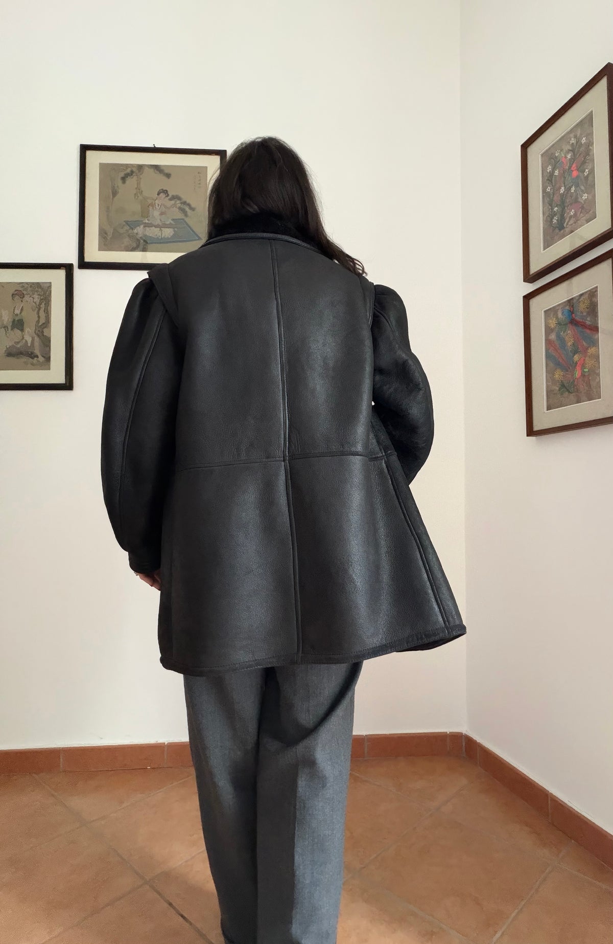 Montone nero shearling