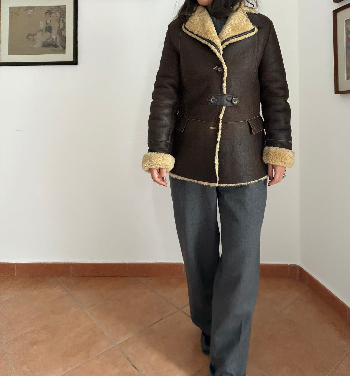 Montone shearling cioccolato