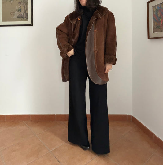 Montone shearling cioccolato