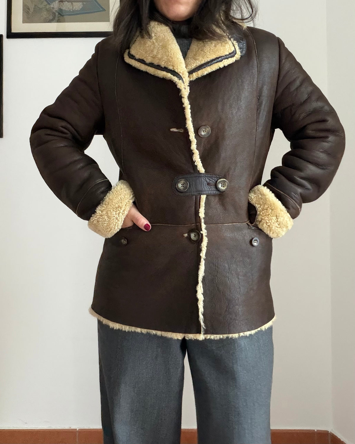 Montone shearling cioccolato