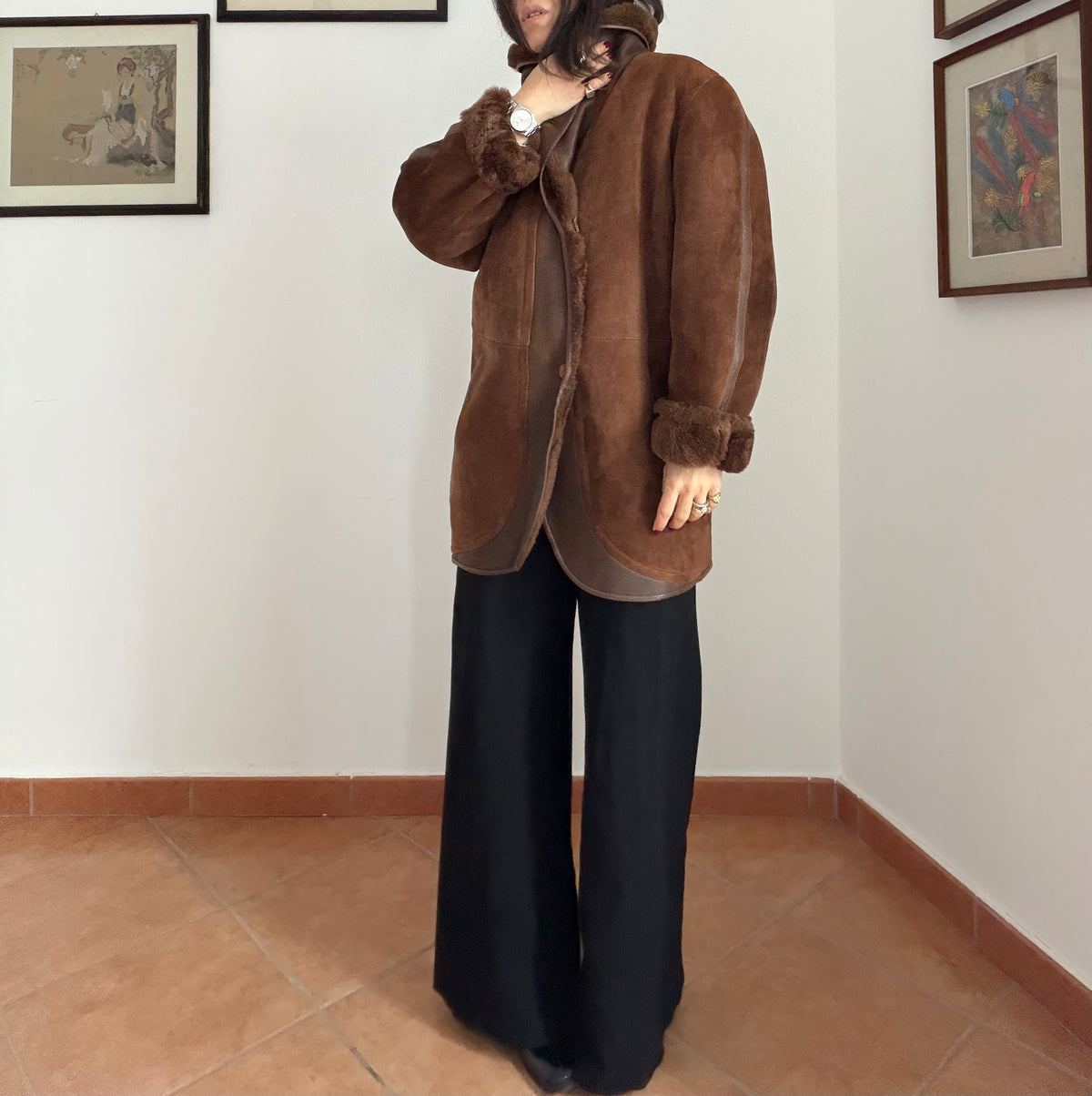 Montone shearling cioccolato