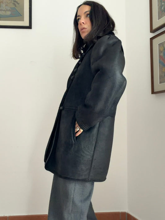 Montone nero shearling