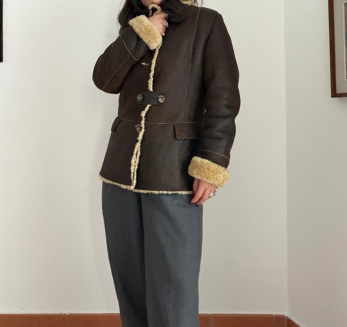 Montone shearling cioccolato