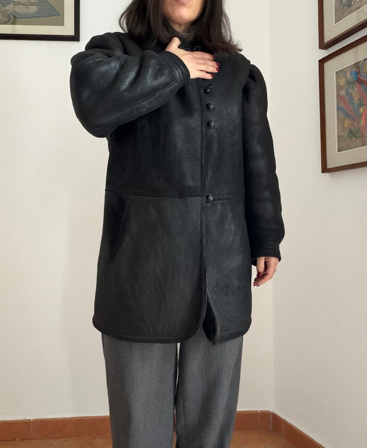 Montone nero shearling