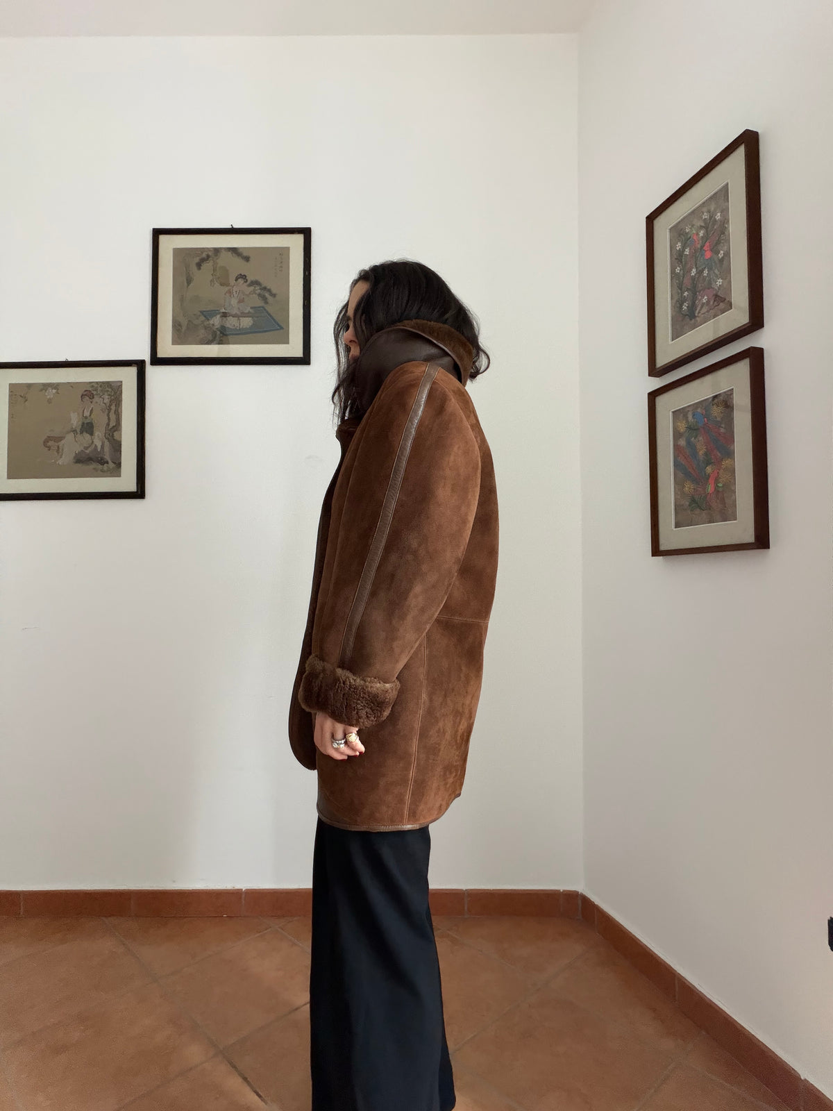 Montone shearling cioccolato