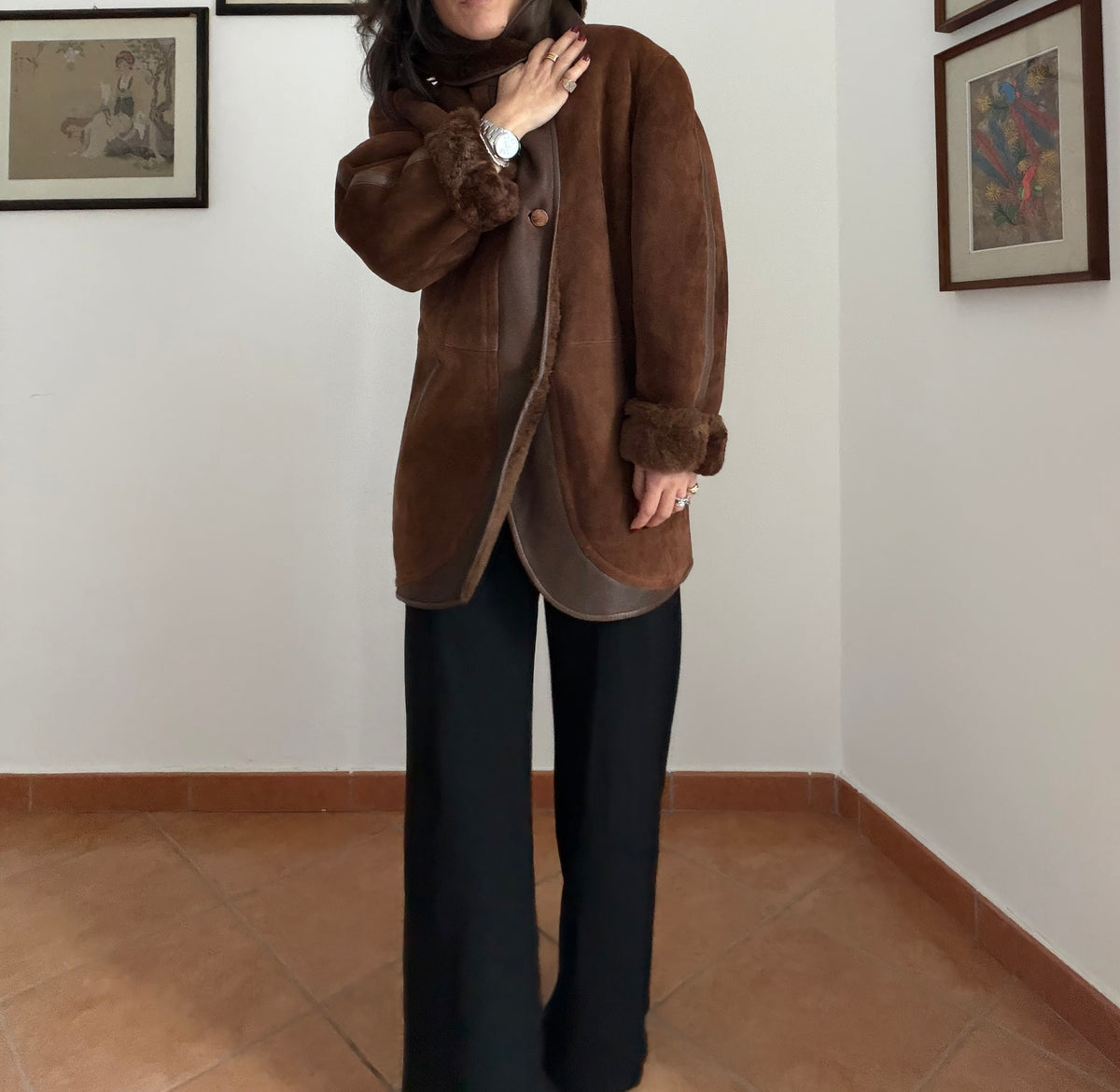 Montone shearling cioccolato