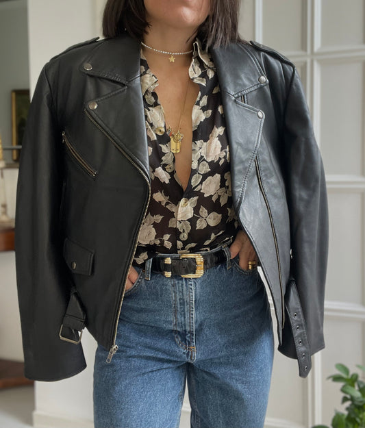 LEATHER BIKER JACKET