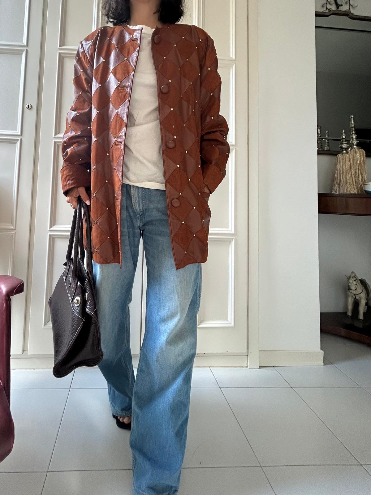 Giacca pelle e camoscio