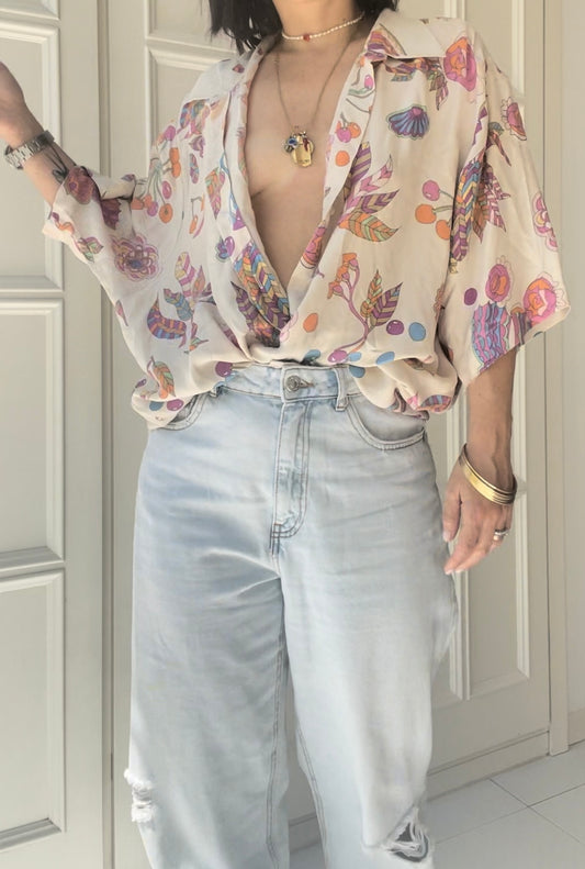 CAMICIA SETA MODELLO KIMONO