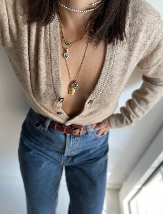 VINTAGE PURE CASHMERE  CAMEL CARDIGAN