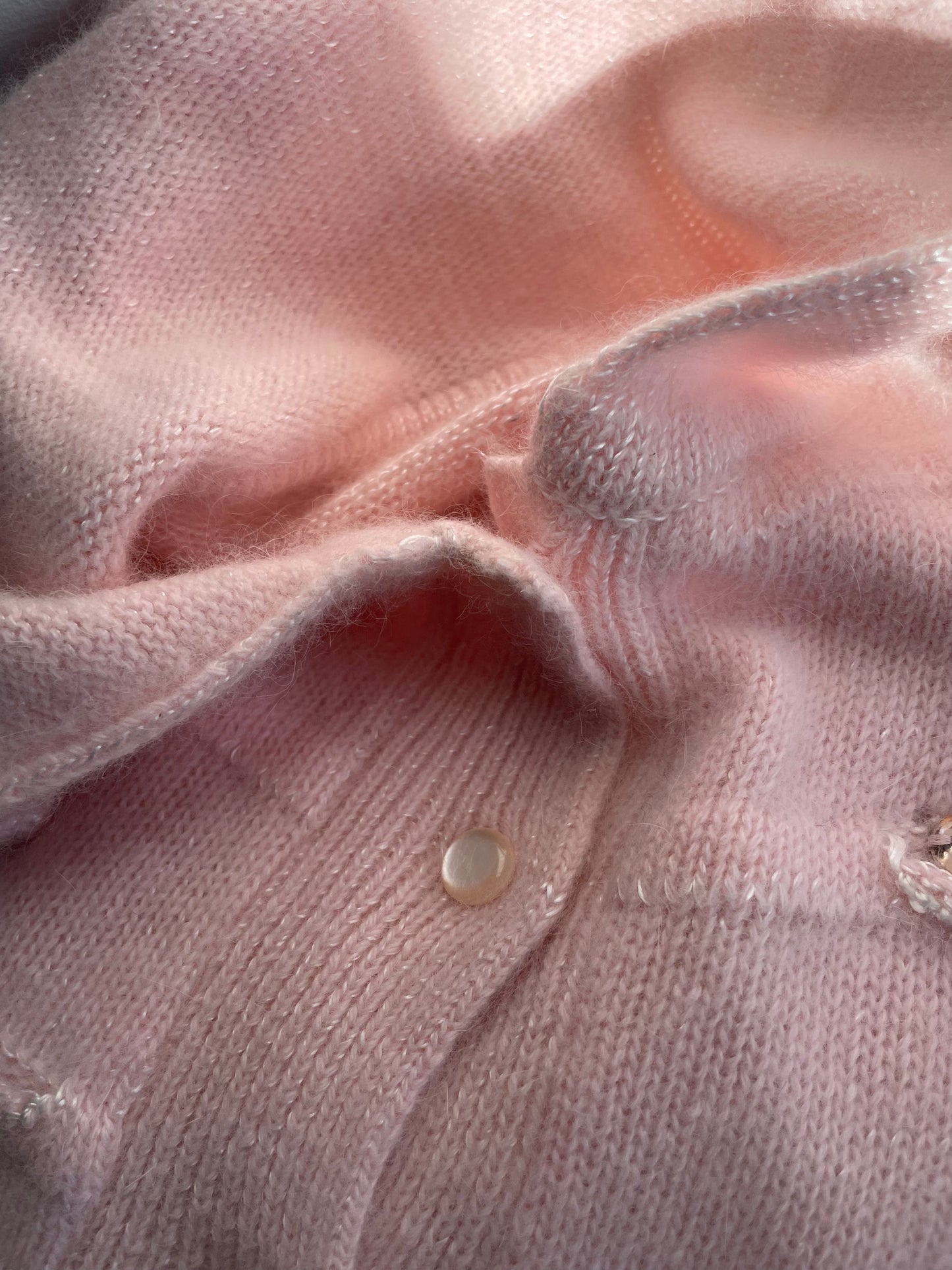 100% ANGORA WOOL PINK CARDIGAN