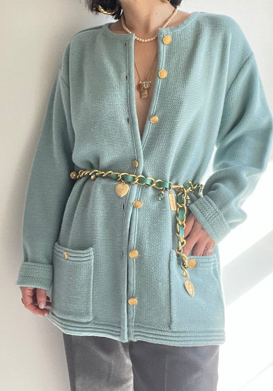 WOOL CARDIGAN/JACKET CON CINTURA