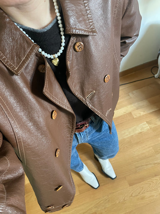 MADE IN ITALY LEATHER BLAZER